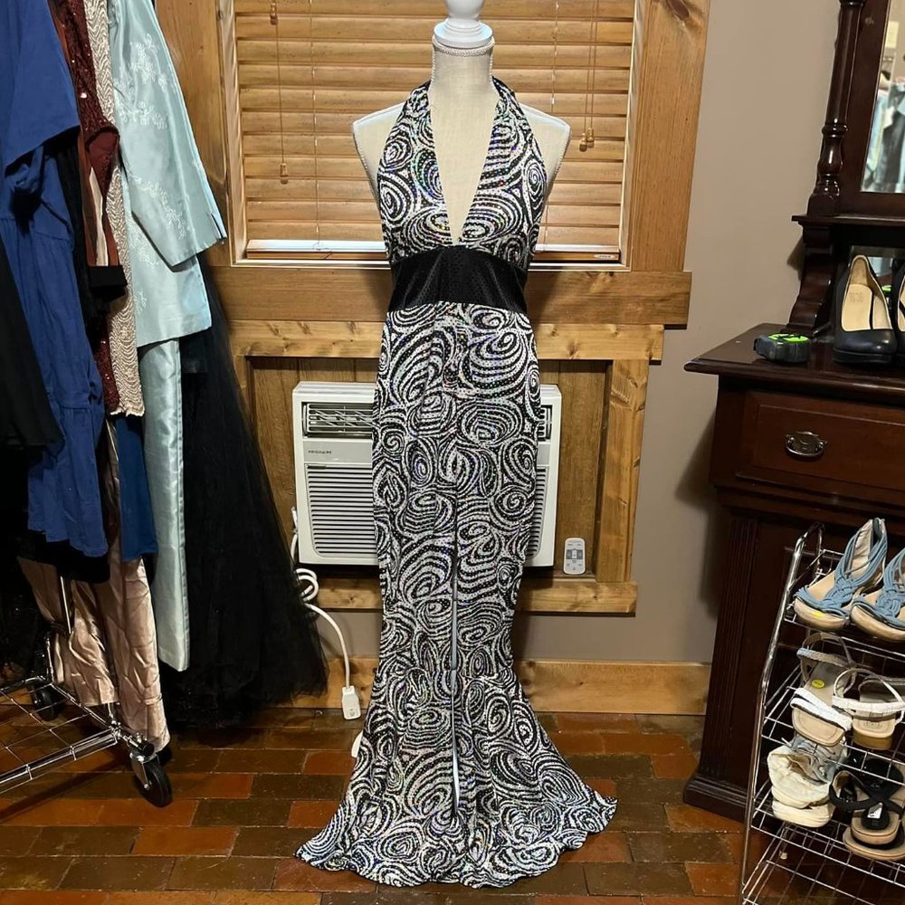 Disco Jumpsuit.  Beaded.  Wide Bell Bottoms.